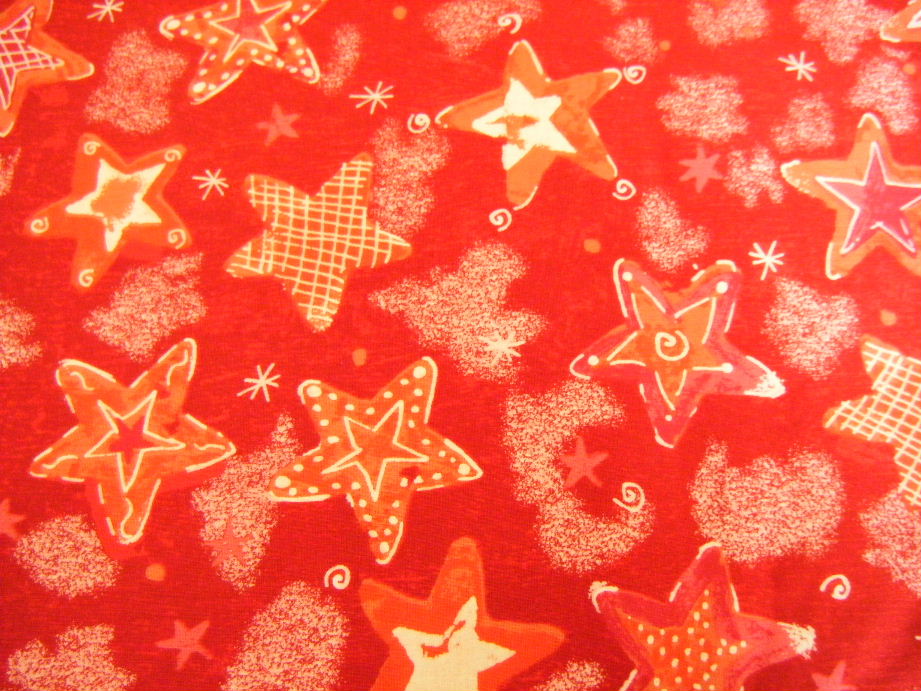 Christmas - Red & White Stars on a Red Background - Click Image to Close
